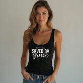GRACEFUL "Saved by Grace" Racerback Tank Top – Meaningful Christian Women's Tee